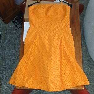Maeve Vibrant Orange Strapless Dress
